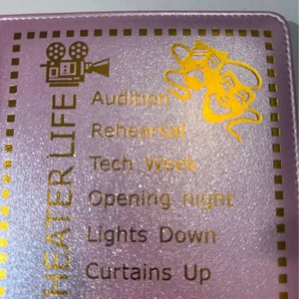 Theatre Life, Glittery Pink A5 Hardcover Leather Journal for Women; 200 Pages Pr